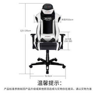 迪锐克斯（DXRACER）RX0四代 NW 电脑椅子 可转办公椅 人体工学椅 电竞椅 黑白款 游戏椅子