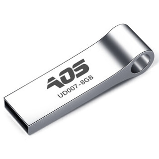 傲石(AOS) 8G Micro USB2.0 U盘UD007银色 全金属创意闪存盘 钥匙圈便携防水优盘