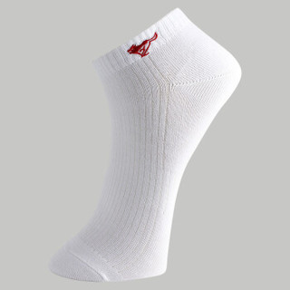 七匹狼袜子男船袜男士白色棉质短袜吸汗透气低帮运动袜 6双白色 均码D0014