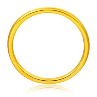 周大福(CHOW TAI FOOK)简约至上 婚嫁 足金黄金戒指 F217482 68 10号 约1.7克