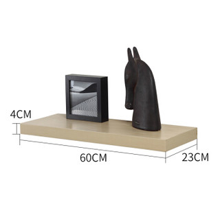 美达斯 墙上置物架 墙面搁板机顶盒架储物架书架隔板木板 浅橡木色 60cm 13180