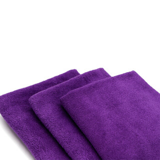 奥吉龙 洗车毛巾擦车布专用加厚吸水不掉毛大小号多功能刷车巾紫色小毛巾三条装