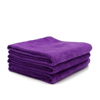 洗车毛巾擦车布专用加厚吸水不掉毛大小号多功能刷车巾紫色小毛巾三条