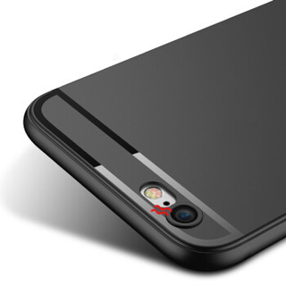 悦可（yueke）苹果6/6s手机壳 iphone6/6s保护套磨砂 全包防摔软壳-曜石黑-4.7英寸