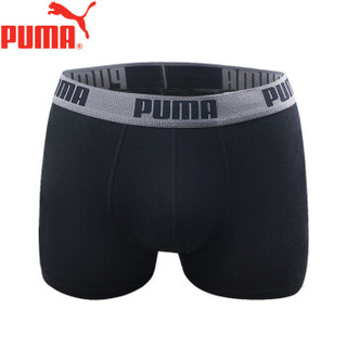 PUMA 彪马 男士内裤男平角裤中腰悠闲四角裤头2条装 黑色+灰色 XXXL(185/95) M-1500-2 (黑色、XXXL(185/95)、平角裤、棉质面料)