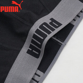 PUMA 彪马 男士内裤男平角裤中腰悠闲四角裤头2条装 黑色+灰色 XXXL(185/95) M-1500-2 (黑色、XXXL(185/95)、平角裤、棉质面料)