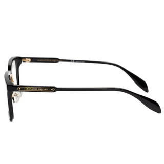 亚历山大·麦昆Alexander McQueen eyewear 男光学镜架 黑色框金色鼻梁夹片 AM0079O-003 54mm