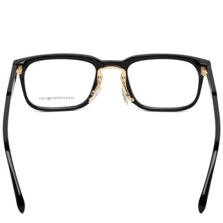 亚历山大·麦昆Alexander McQueen eyewear 男光学镜架 黑色框金色鼻梁夹片 AM0079O-003 54mm