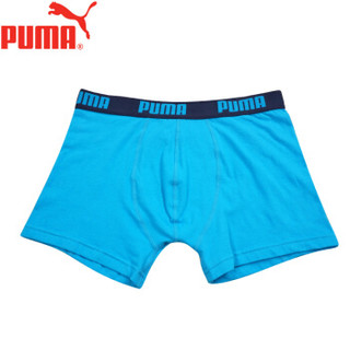 PUMA 彪马 男士内裤男平角裤中腰悠闲四角裤头1条装 浅蓝色 XXXL(185/95)  651500002 (蓝色、XXXL(185/95)、平角裤、棉质)