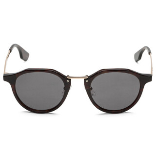 MCQ 麦昆 eyewear 男女太阳眼镜 中性款圆形镜框墨镜 MQ0036SA-001 哈瓦那镜框灰色镜片 49mm