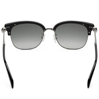 亚历山大·麦昆Alexander McQueen eyewear男女太阳镜 亚洲版半框墨镜 黑色半框渐变灰镜片 AM0095SA-001 55mm