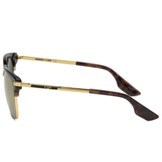 MCQ 麦昆 eyewear 男女太阳眼镜 中性款方形镜框墨镜 MQ0057SK-002 哈瓦那镜框金色镜片 56mm