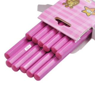 三木(sunwood) 熊出没卡通hb铅笔/素描绘图铅笔 粉色六角笔杆 12支装