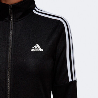 adidas 阿迪达斯 TRACKSUIT系列   运动套装女款 休闲小脚裤 春秋跑步外套 网羽夹克球服 羽毛球服  黑色  S码  BK4695