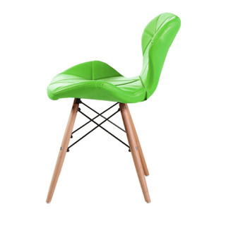 94027伊姆斯餐椅 洽谈椅北欧电脑椅时尚创意会议椅子软包皮椅绿色