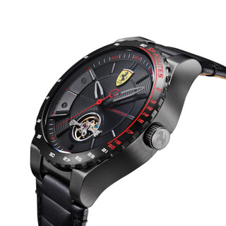 法拉利Ferrari男手表时尚休闲全自动机械表皮带防水腕表0830366