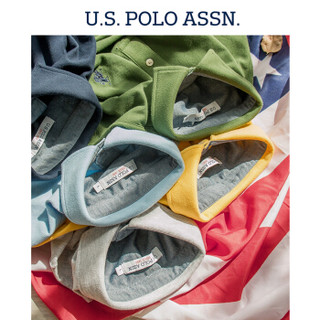 U.S. POLO ASSN.纯棉男装翻领长袖T恤uspolo上衣 绿色-衬衫袖 180/XL