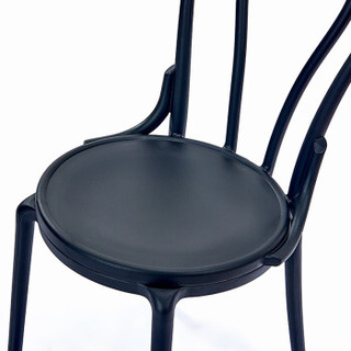 佳匠 塑料餐椅座椅创意时尚个性简约现代休闲椅子椅电脑椅 黑色