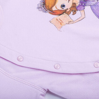 迪士尼(Disney)婴幼儿衣服纯棉哈衣爬服侧开连体衣153L659 淡粉 90cm