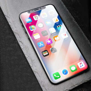 KOLA 苹果XS/X钢化膜 iPhoneXS/X钢化膜 全屏覆盖钢化玻璃膜 手机贴膜非水凝保护膜5.8英寸 黑色