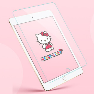 Hello Kitty 苹果新iPad7钢化膜 2018新款/iPad Air/Air2/Pro9.7英寸屏幕保护贴膜 高清防爆 弧边