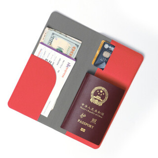 美国 pack all旅行收纳证件夹 卡包收纳包护照夹证件包护照收纳包护照多功能包 红色