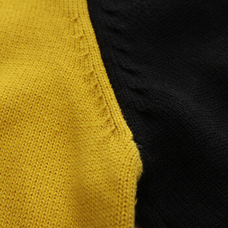 ZHAN DI JI PU 针织毛衣 男士圆领套头打底毛衣休闲长袖线衣 15370 黄色 3XL