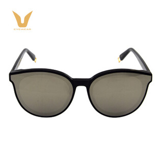 VPAI 微帕 太阳镜 男女款墨镜 复古方圆全框潮牌眼镜 P61022 C01 黑色眼镜框灰绿色反光镜片 64mm