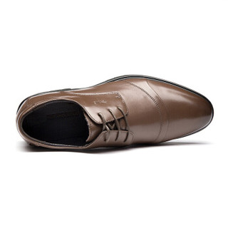 RED DRAGONFLY 红蜻蜓 舒适系带商务休闲男士皮鞋 WTA62851/52 棕色 38