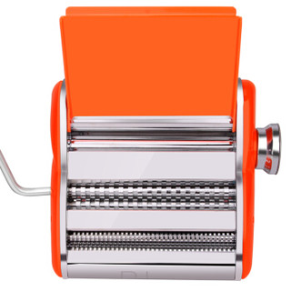 拜杰（Baijie）面条机 压面机家用 手动不锈 钢小型饺子皮机擀面机 两刀BJ-2150 橙色