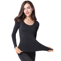 GANGSHA 港莎 无缝美体保暖女内衣女士秋衣秋裤套装(适合80-160斤穿着) D1786-DMY 深灰 均码