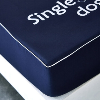 北极绒 全包席梦思保护套 床笠单件 床单床垫套 防滑床垫罩被单 藏青色 1.5米床