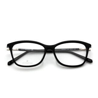 SWAROVSKI 施华洛世奇 女款 方框黑色镜框黑色镜腿光学眼镜架眼镜框 SW5223-F-001 53MM