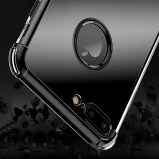 悦可（yueke）苹果8plus/7plus手机壳手机套透明电镀防摔轻薄软壳男女款 适用于iphone8p/7p 5.5英寸 透明黑
