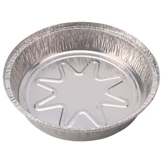 拜杰（Baijie）铝箔锡纸盒锡纸盘8英寸加厚圆形烧烤披萨烘焙模具戚风蛋糕坯1100ml*10只圆形