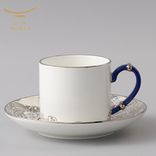 国瓷永丰源 auratic 先生瓷3头茶具茶杯家用陶瓷带盖茶杯水杯 海上明珠办公杯