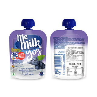 美妙可(me milk)婴儿辅食 蓝莓味儿童酸奶酸酸乳90g*18袋 进口宝宝酸奶零食 12个月以上