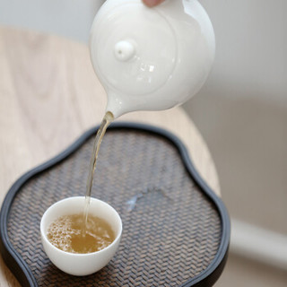 苏氏陶瓷（SUSHI CERAMICS）德化中国白陶瓷茶壶 手工羊脂玉西施壶 猪油白 如脂玉 功夫茶具套装“送”两茶杯