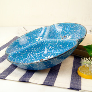 萌可陶瓷餐盘分格成人水果碟创意干果盘子小菜碟子创意日式雪花釉分格盘家用