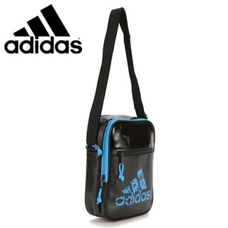 阿迪达斯adidas斜挎单肩包男女款多功能休闲运动包C02黑蓝