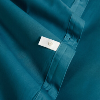 贡缎纯色双人被套单件220*240cm 长绒棉缎纹纯棉素色简约被罩 午夜蓝