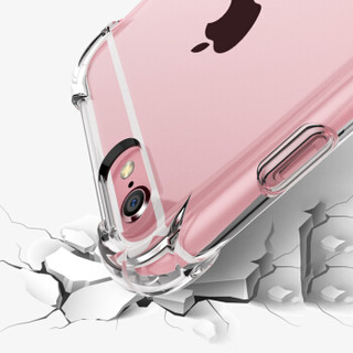 悦可（yueke）苹果6plus/6s plus手机壳 iphone6 plus/6s plus保护套 轻薄TPU透明防摔软壳 5.5英寸 透明粉