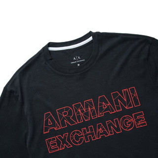 ARMANI EXCHANGE阿玛尼男士针织T恤衫6YZTAH-ZJA5Z BLACK-1201 L