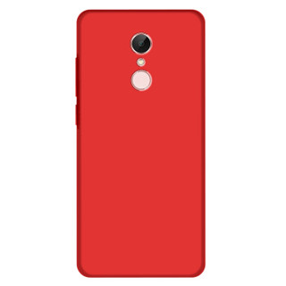 KOLA 小米红米5手机壳保护套 微砂硅胶防摔软壳保护套 红色