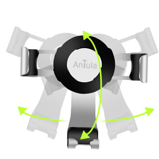安途拉（Antula）A089车载手机支架 出风口金属重力支架适用4.5-6英寸手机汽车用品支架通用 气质银