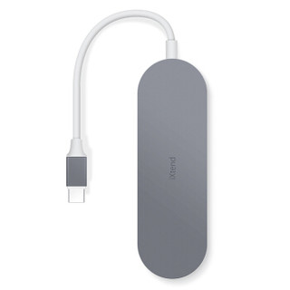 Gmobi Type-C转HDMI 转换器 扩展坞 数据线 六口多功能HUB 集线器 苹果MacBook Pro超极本 太空灰 iXtend L1