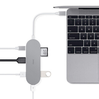 Gmobi Type-C转HDMI 转换器 扩展坞 数据线 六口多功能HUB 集线器 苹果MacBook Pro超极本 太空灰 iXtend L1