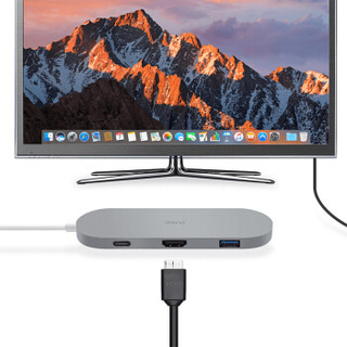 Gmobi Type-C转HDMI 转换器 扩展坞 数据线 六口多功能HUB 集线器 苹果MacBook Pro超极本 太空灰 iXtend L1