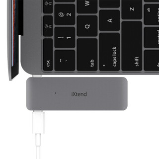 Gmobi Type-C扩展坞 数据线 转换器 五口多功能HUB 集线器 苹果MacBook Pro超极本 太空灰 iXtend C1