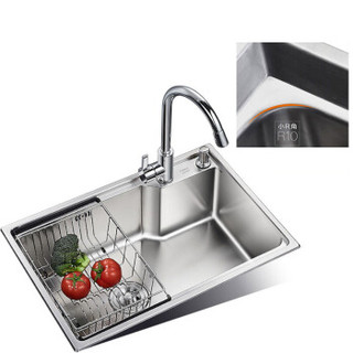 卡贝（Cobbe）小R角水槽单槽洗菜盆加厚304不锈钢厨房洗菜池洗碗槽淘菜盆大单槽套餐